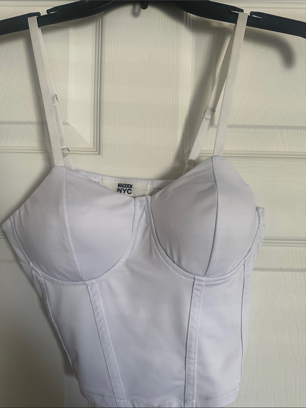 Madden NYC White Longline Bustier Top